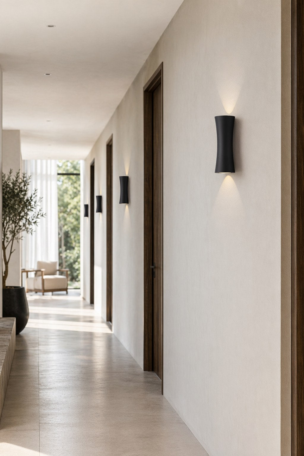 W&F Collection | Black Hourglass Up/Down LED Wall Sconce