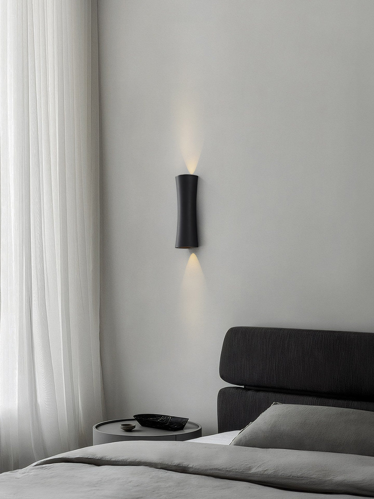 W&F Collection | Black Hourglass Up/Down LED Wall Sconce