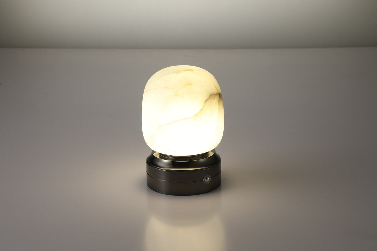 W&F Collection | Alabaster USB Touch Table Lamp