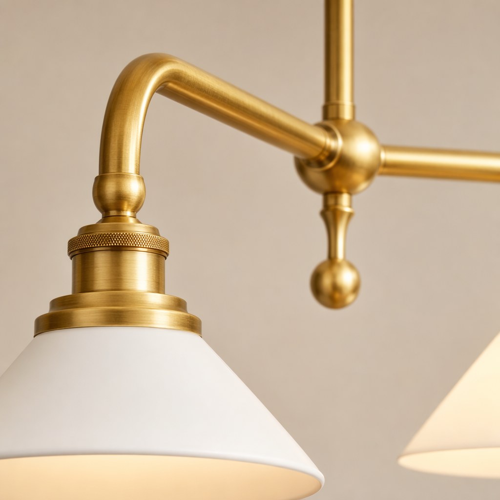 W&F Collection | Brass and Ceramic Linear Chandelier