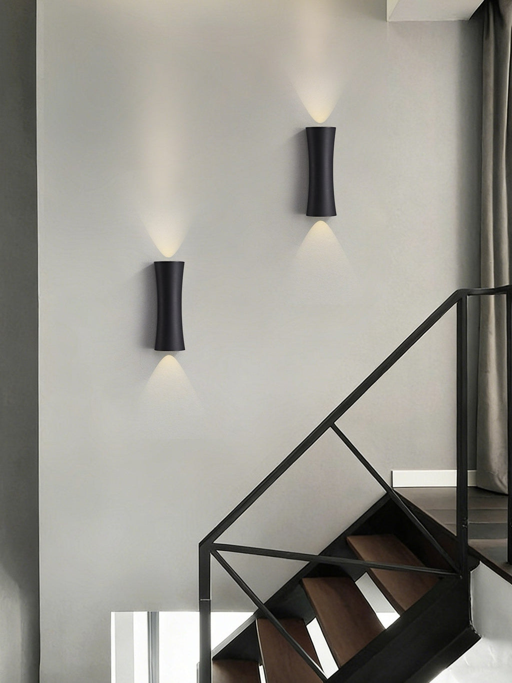 W&F Collection | Black Hourglass Up/Down LED Wall Sconce