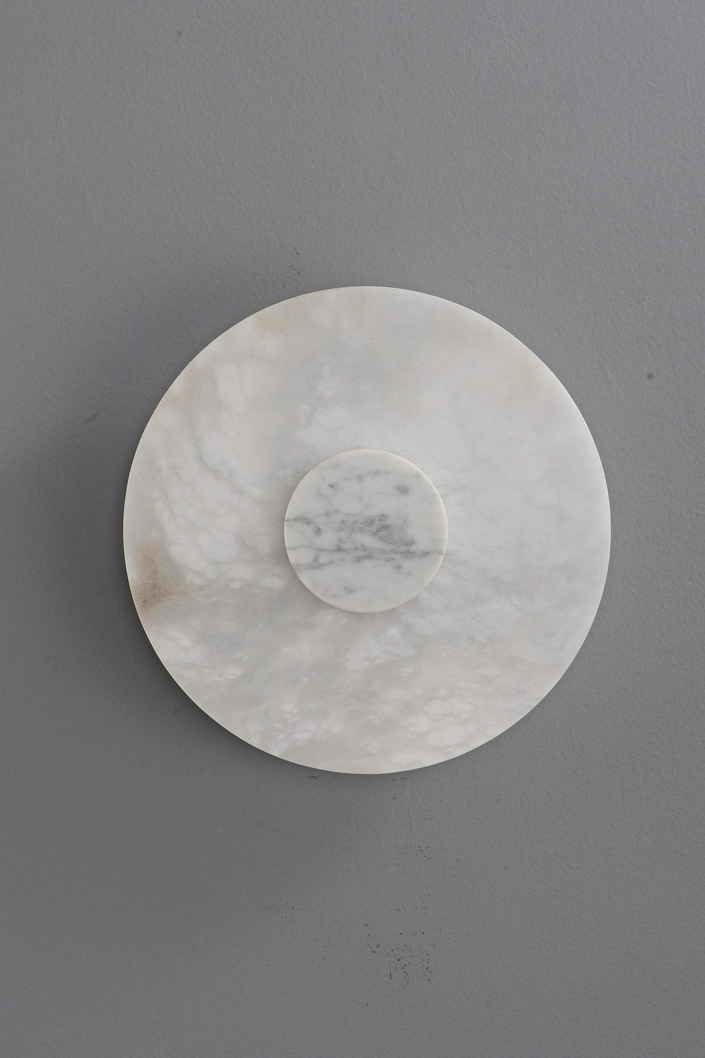 W&F Collection | Alabaster and Marble Round Wall Sconce