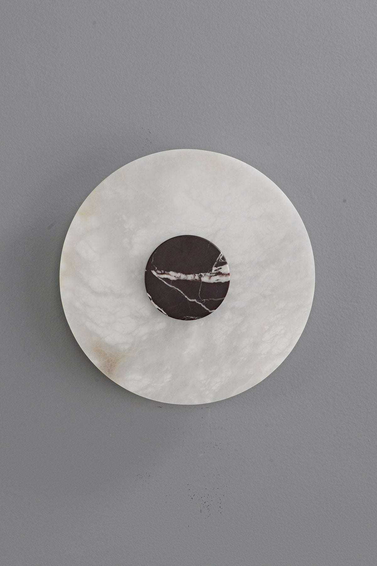 W&F Collection | Alabaster and Marble Round Wall Sconce