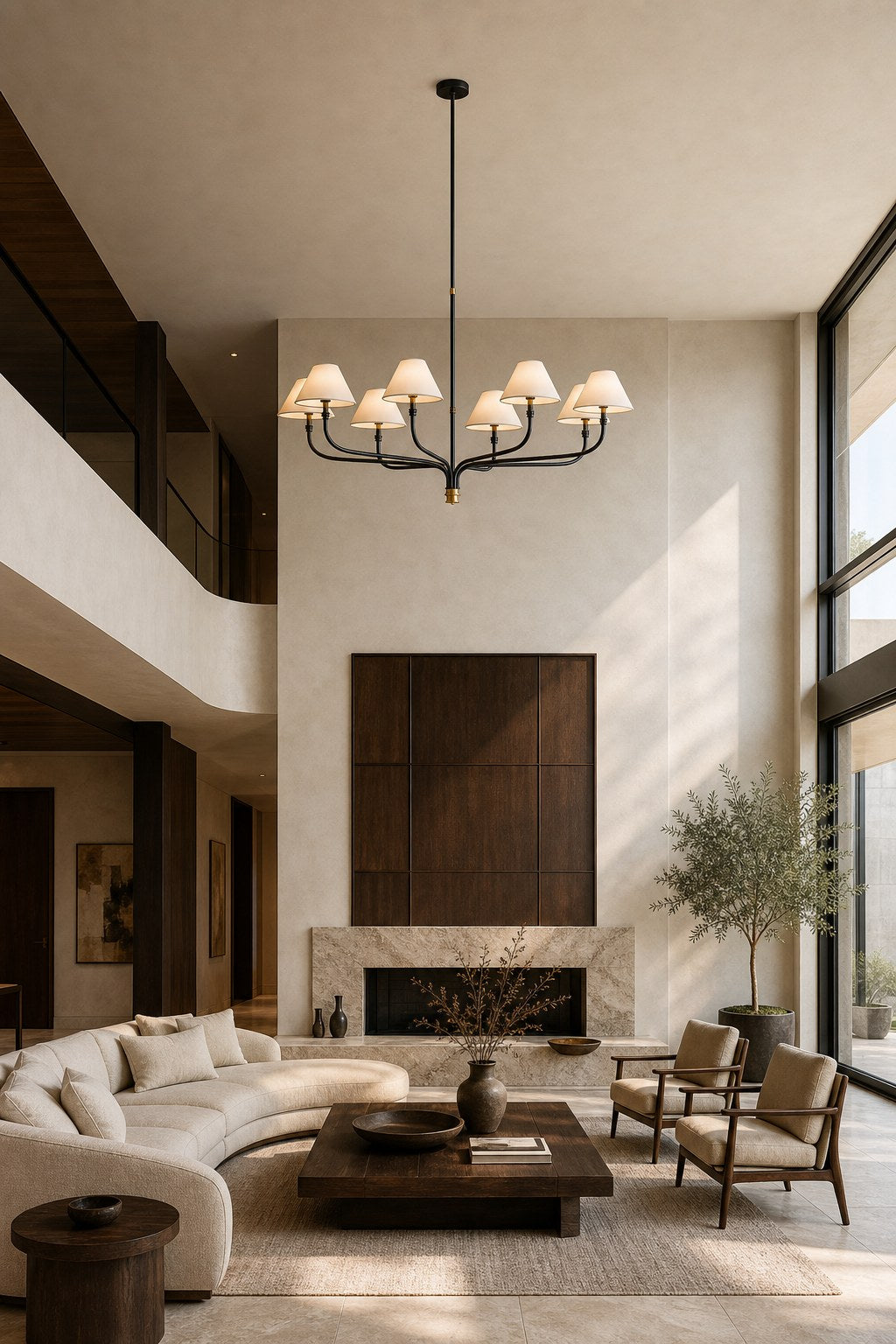 W&F Collection | Brass and Black Linear Chandelier