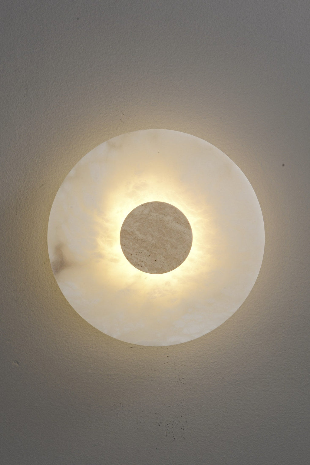 W&F Collection | Alabaster and Marble Round Wall Sconce