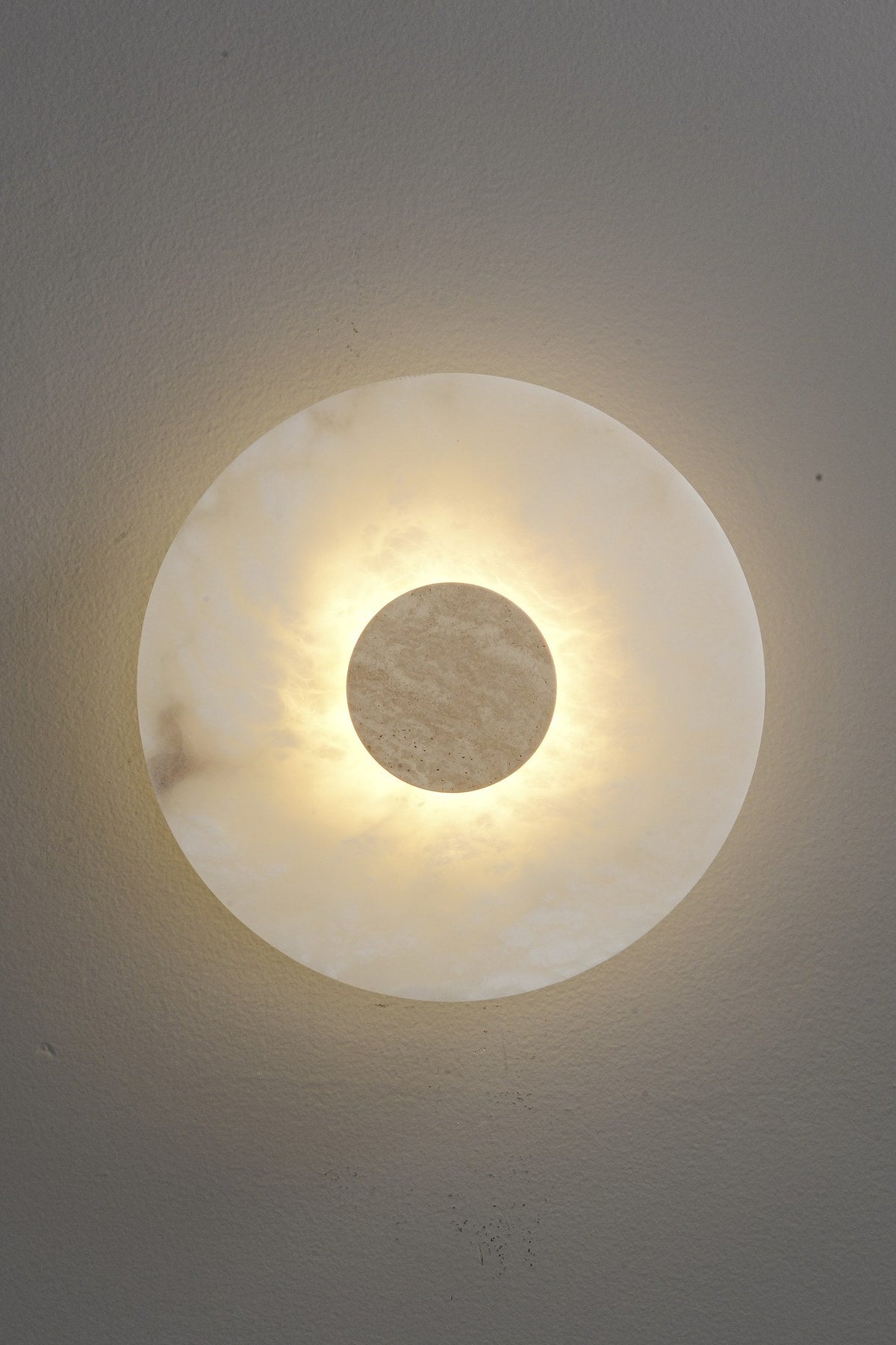 W&F Collection | Alabaster and Marble Round Wall Sconce