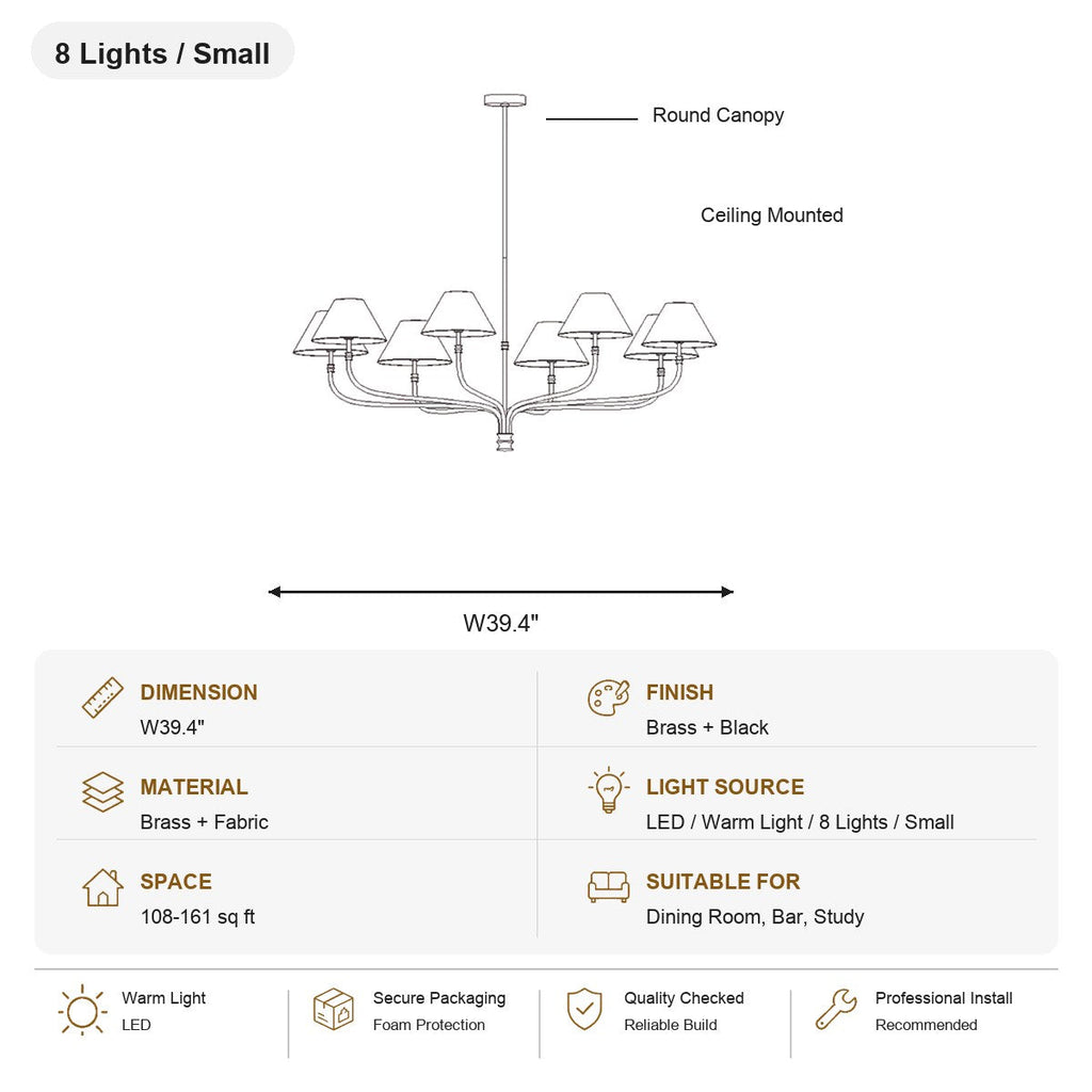 W&F Collection | Brass and Black Linear Chandelier