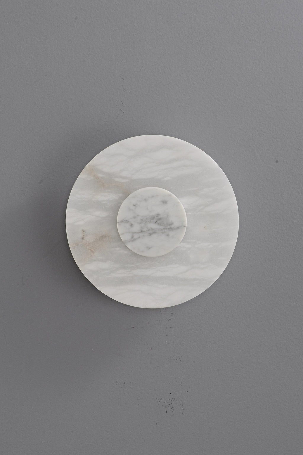 W&F Collection | Alabaster and Marble Round Wall Sconce