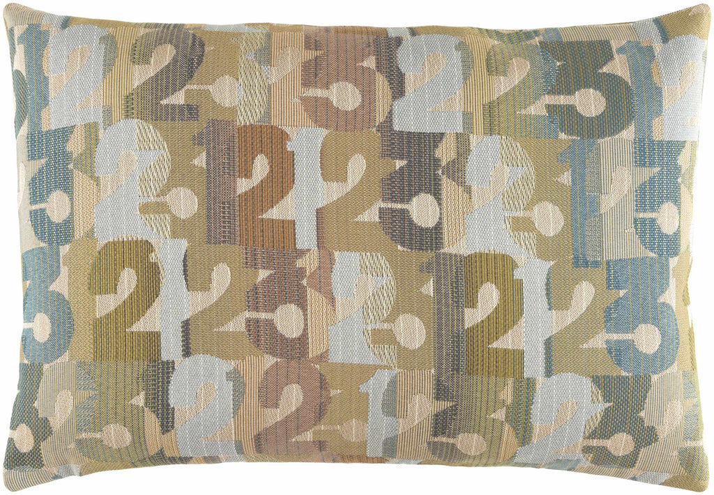 W&F Collection | Mostyn Multicolored Abstract Numbers Accent Pillow