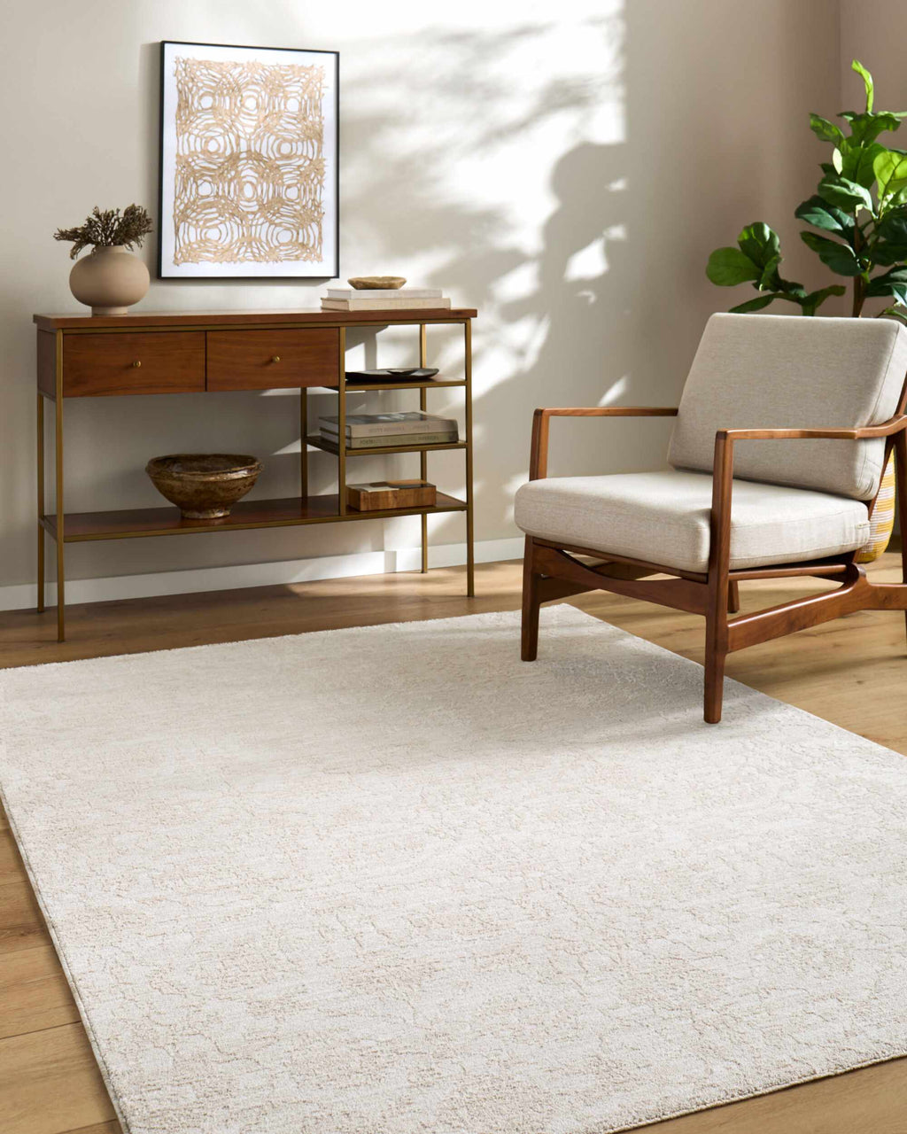 W&F Collection | Anselm White Traditional Machine Woven Area Rug