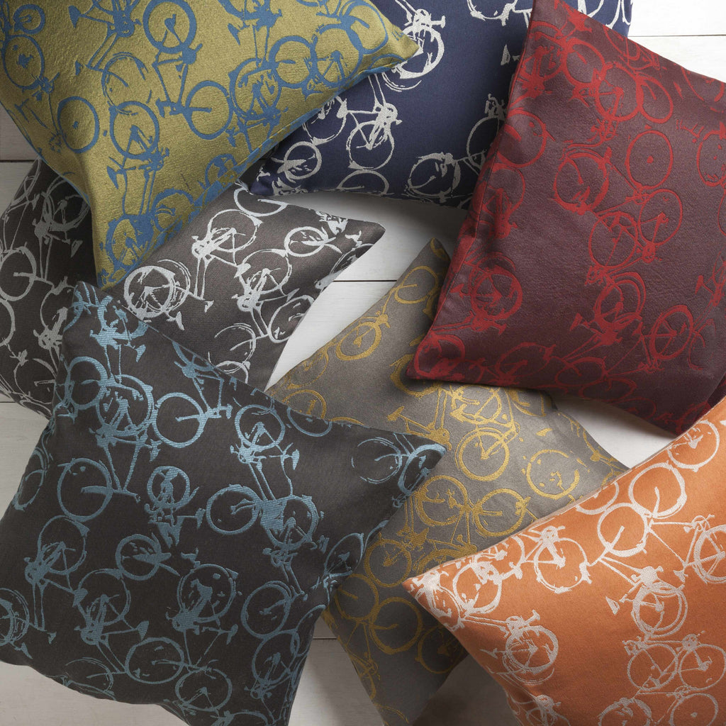 W&F Collection | Tangmere Bicycle Print Throw Pillow