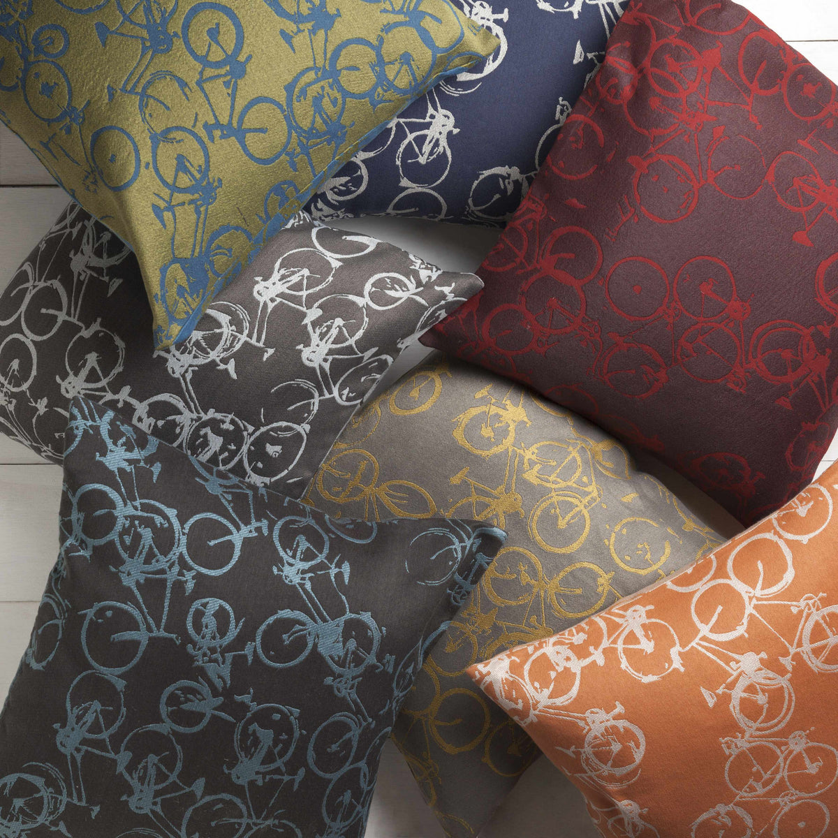 W&F Collection | Tangmere Bicycle Print Throw Pillow