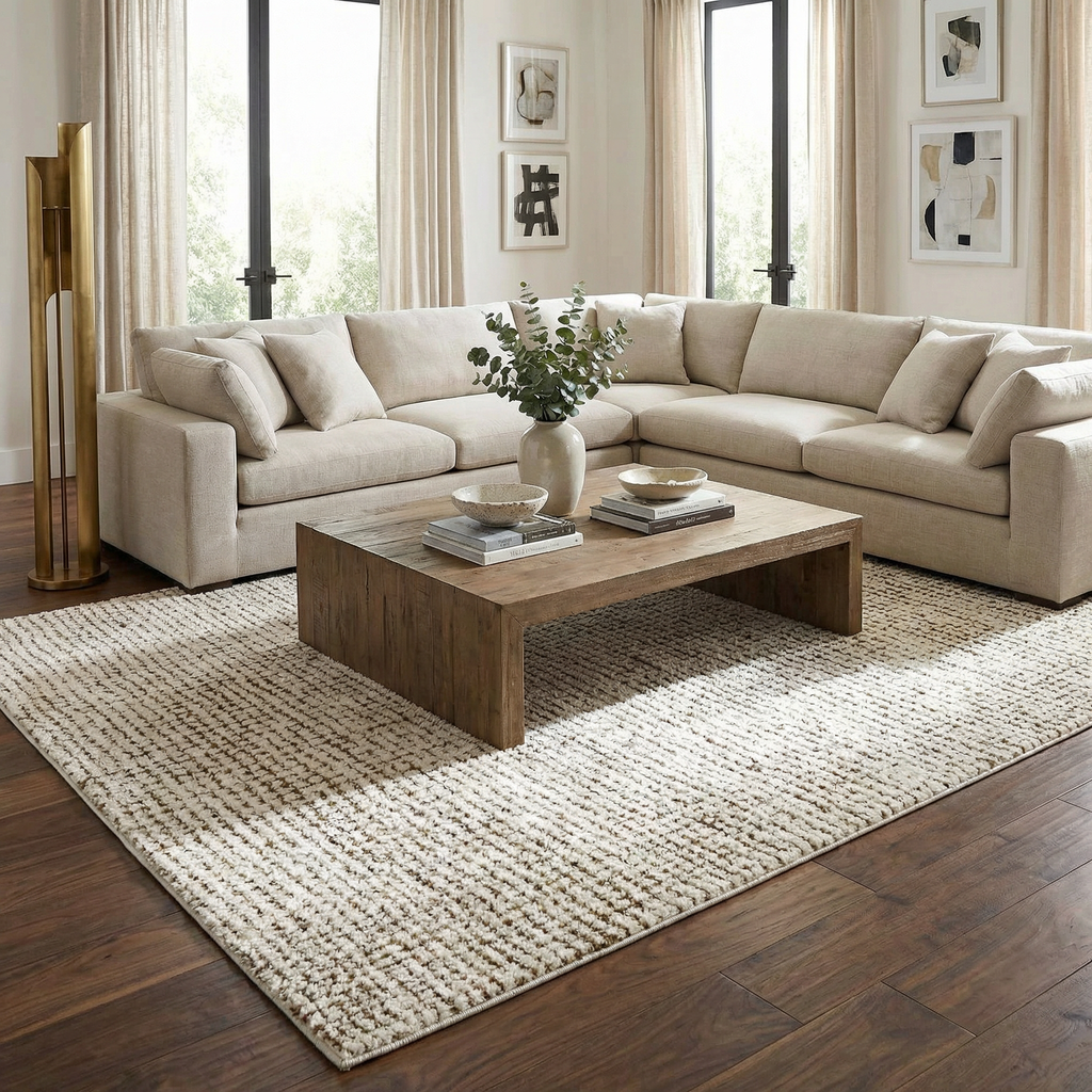 W&F Collection | Keita Cream & Brown Area Rug