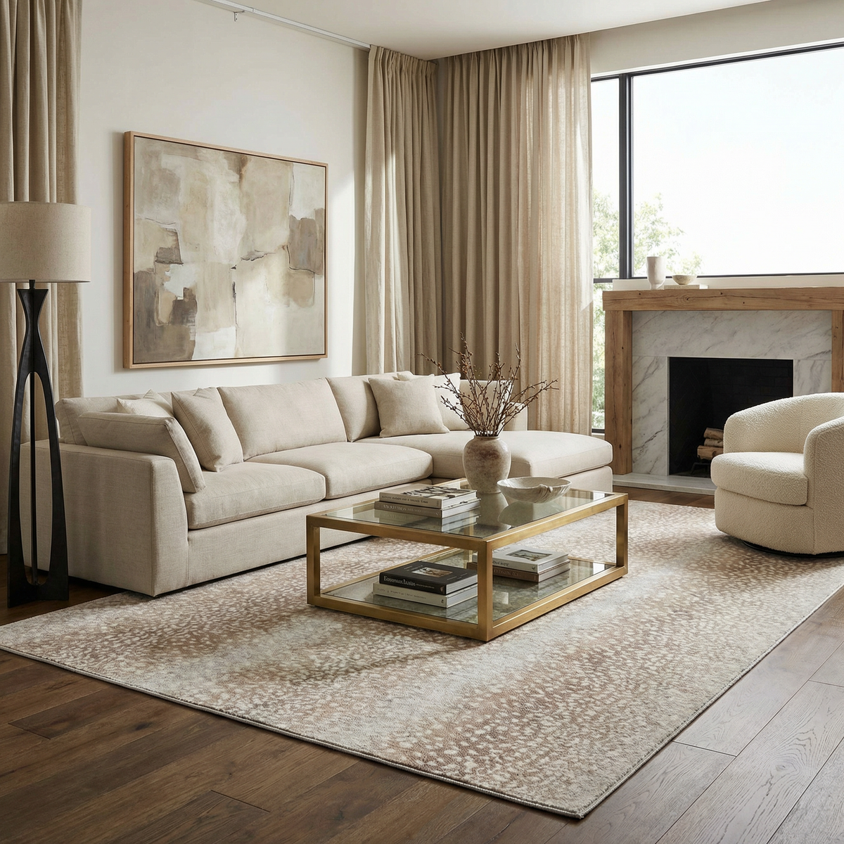 W&F Collection | Pointblank Tan Leopard Print Rug