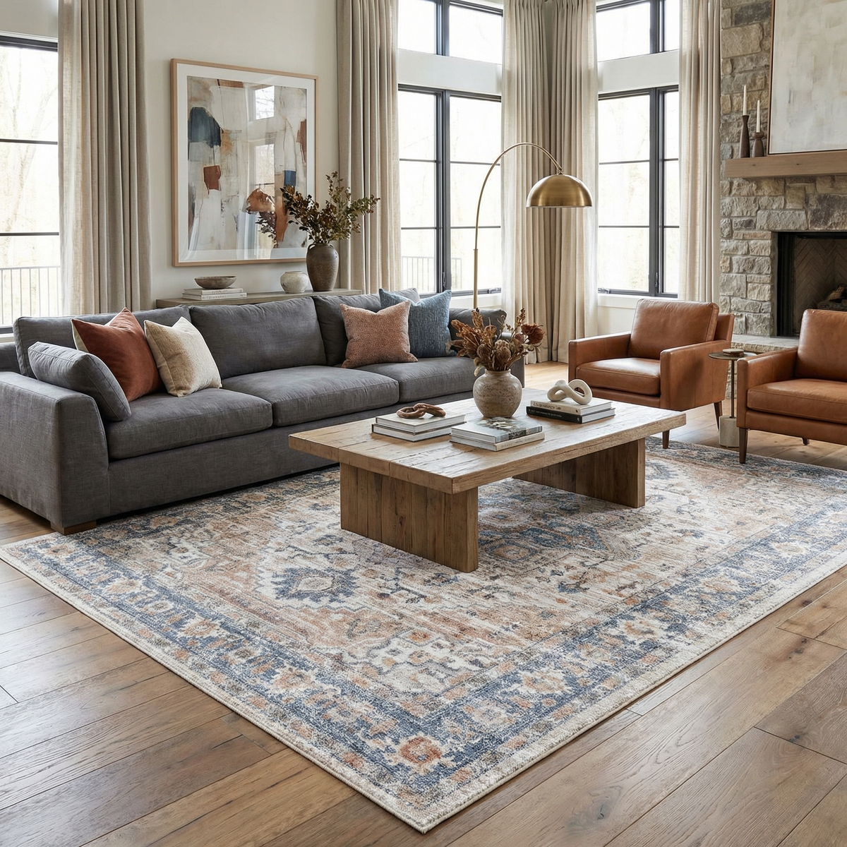 W&F Collection | Ezri Cream Washable Area Rug