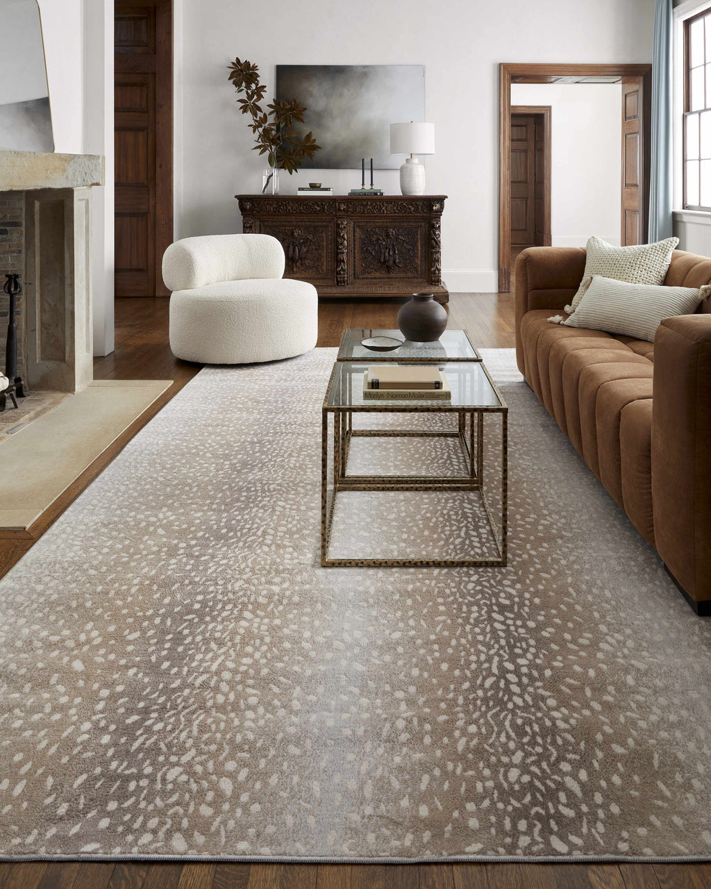 W&F Collection | Pointblank Tan Leopard Print Rug