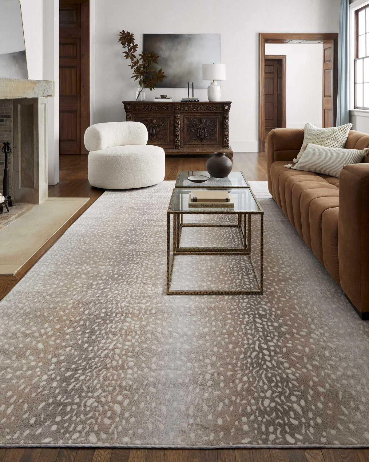 W&F Collection | Pointblank Tan Leopard Print Rug