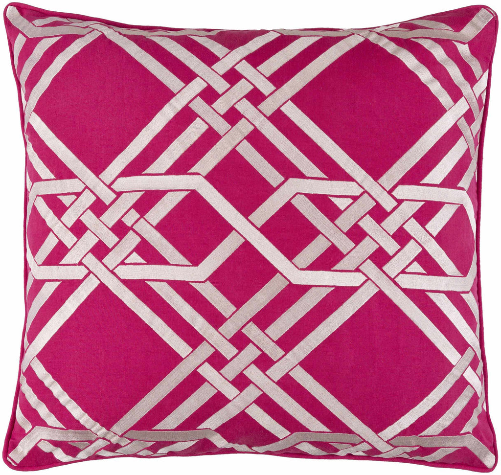 W&F Collection | Rockhampton Fuchsia Geometric Square Pillow