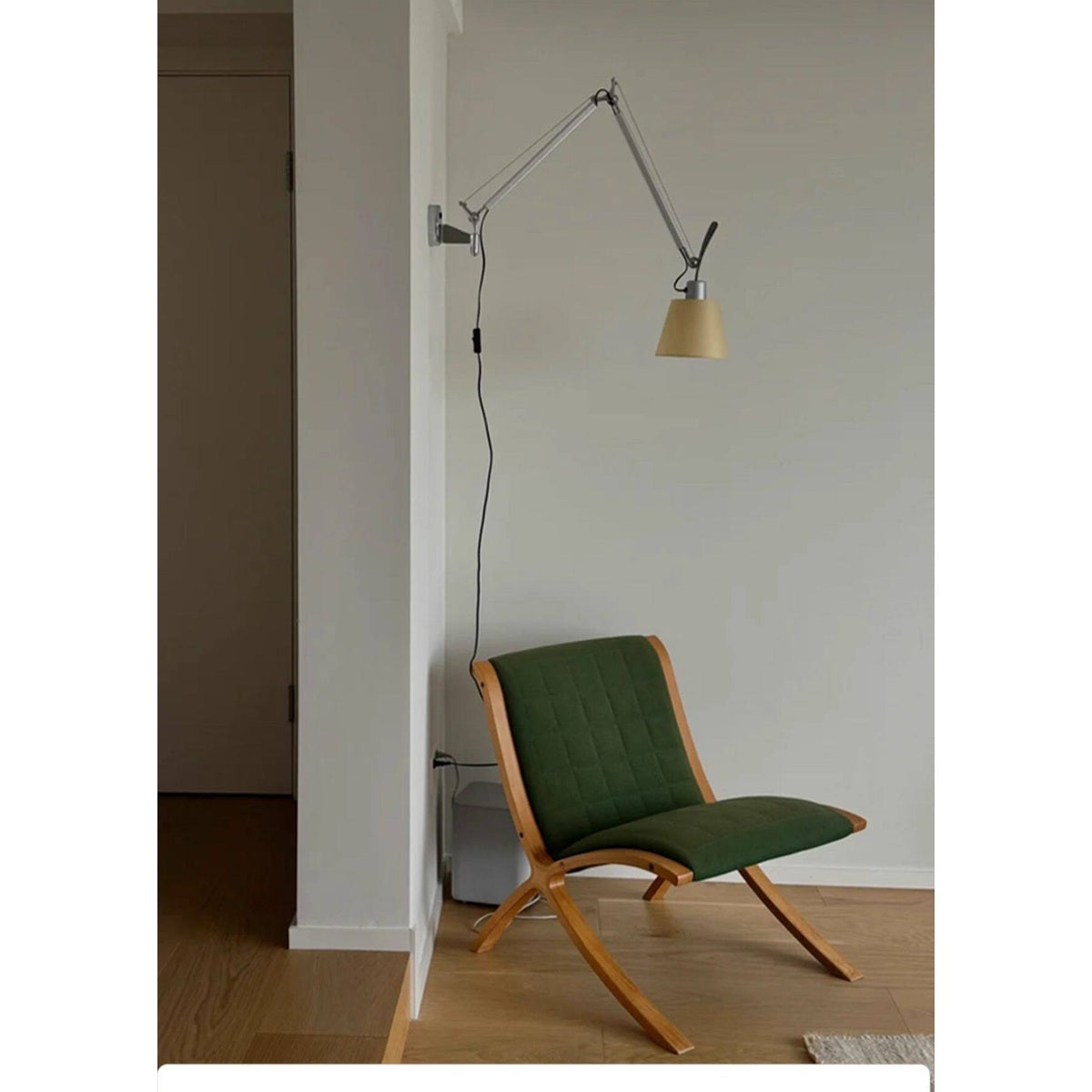 W&F Collection | Bauhaus Adjustable Parchment Swing Arm Wall Light
