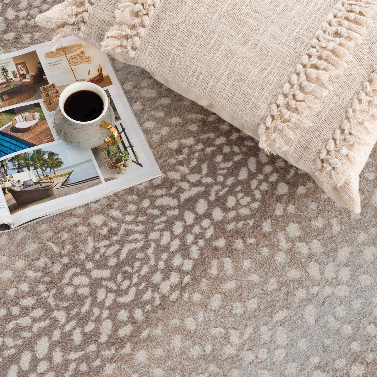 W&F Collection | Pointblank Tan Leopard Print Rug