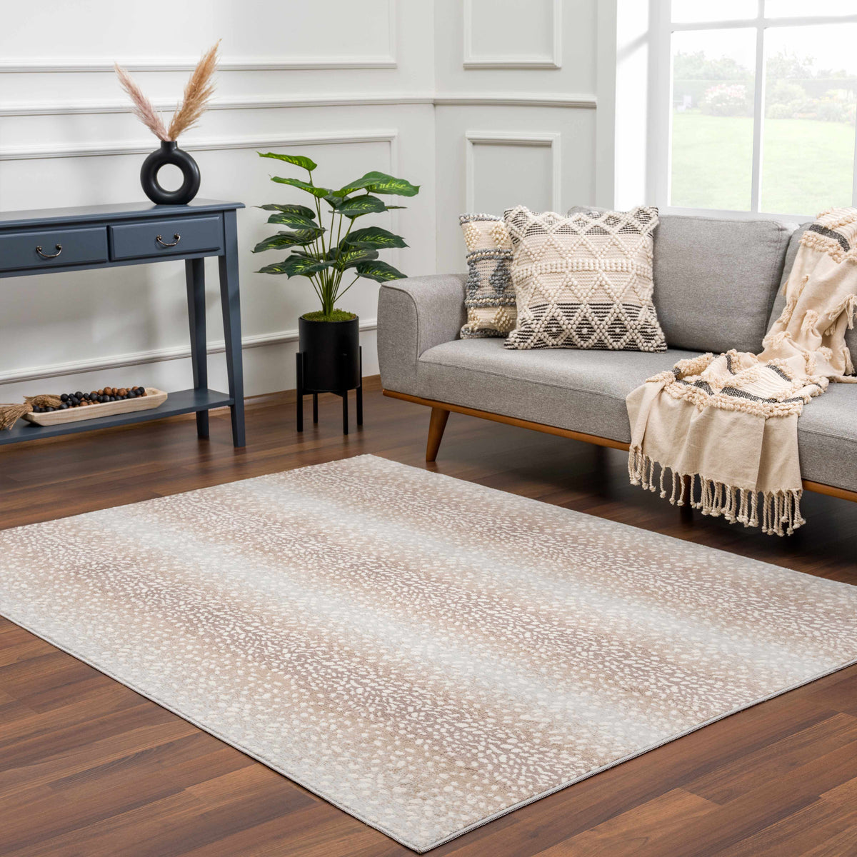 W&F Collection | Pointblank Tan Leopard Print Rug