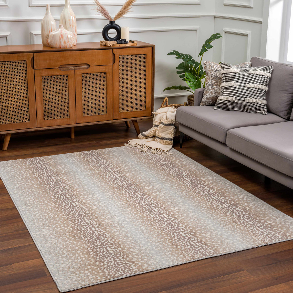 W&F Collection | Pointblank Tan Leopard Print Rug