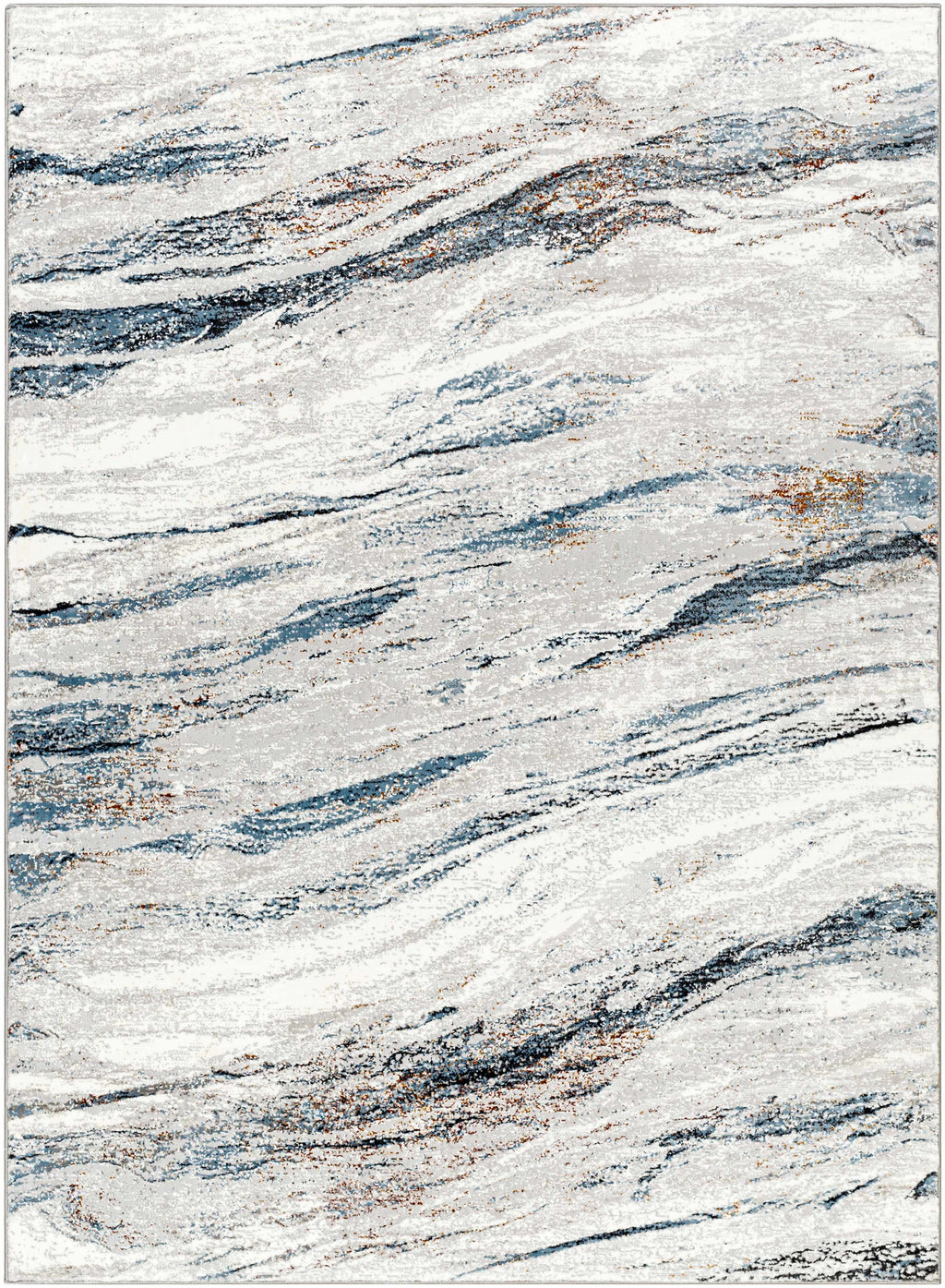 W&F Collection | Glain Gray & Blue Marble Area Rug