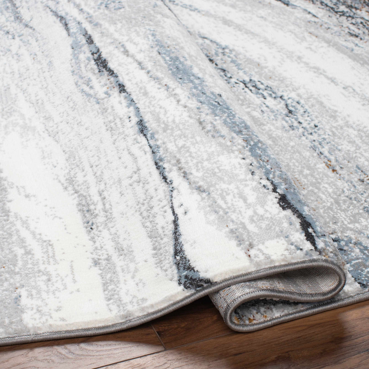 W&F Collection | Glain Gray & Blue Marble Area Rug