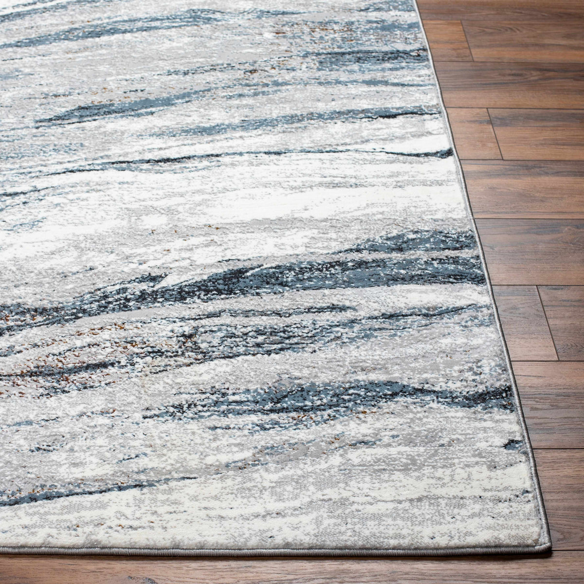 W&F Collection | Glain Gray & Blue Marble Area Rug