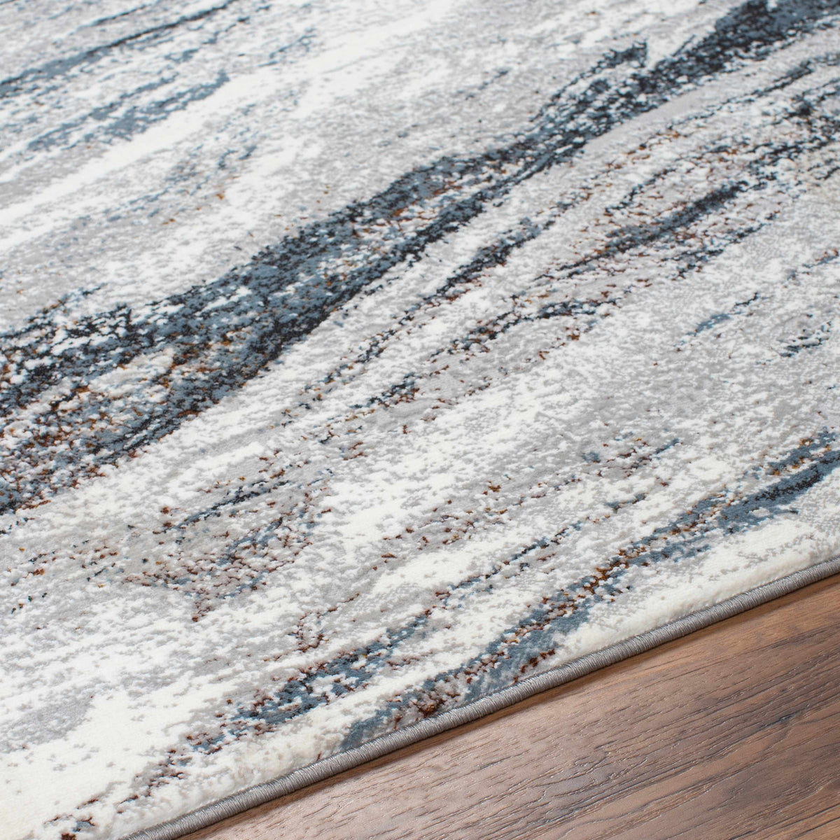 W&F Collection | Glain Gray & Blue Marble Area Rug