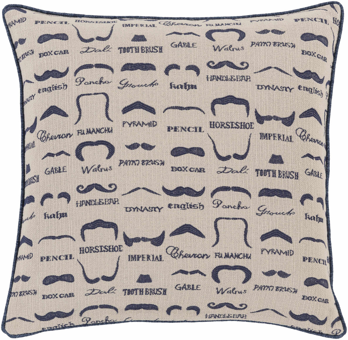 W&F Collection | Mustaches Throw Pillow