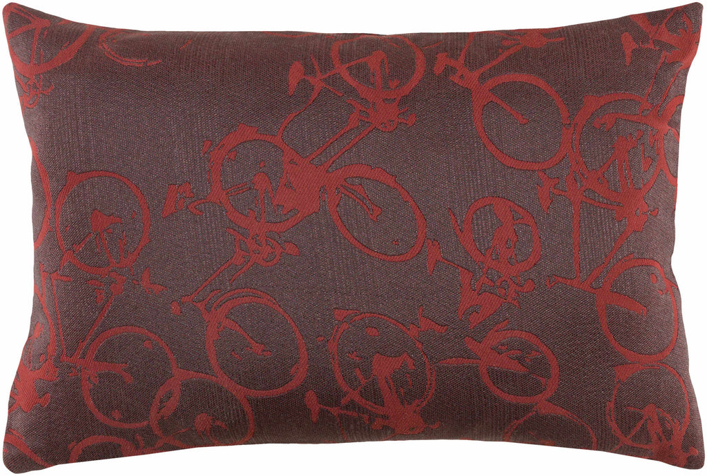 W&F Collection | Wilmar Red Bicycle Print Throw Pillow