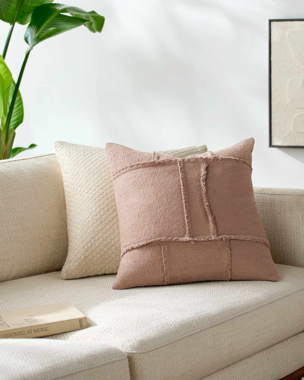 W&F Collection | Vabu Brown Cotton Throw Pillow