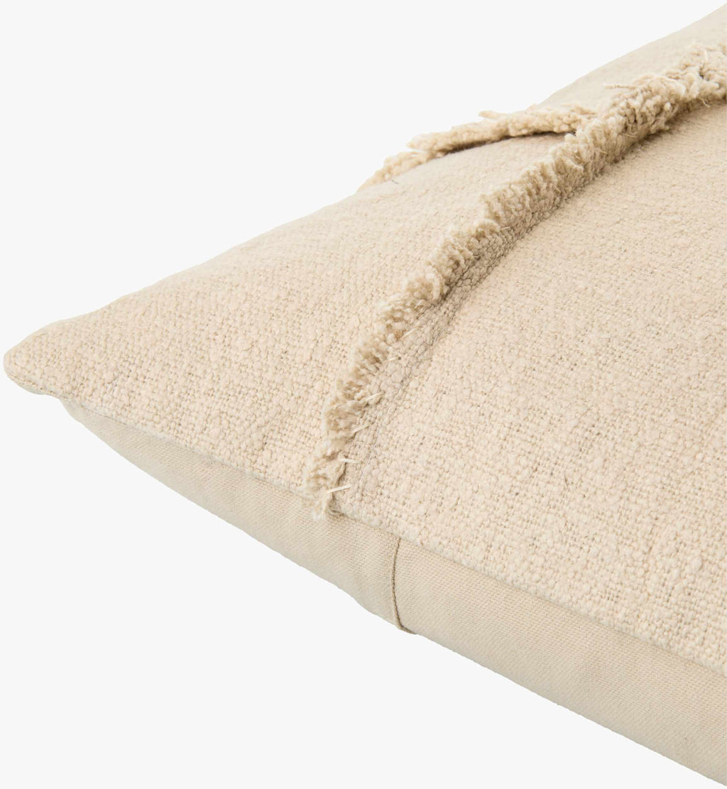 W&F Collection | Seme Beige Cotton Throw Pillow